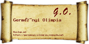 Germányi Olimpia névjegykártya